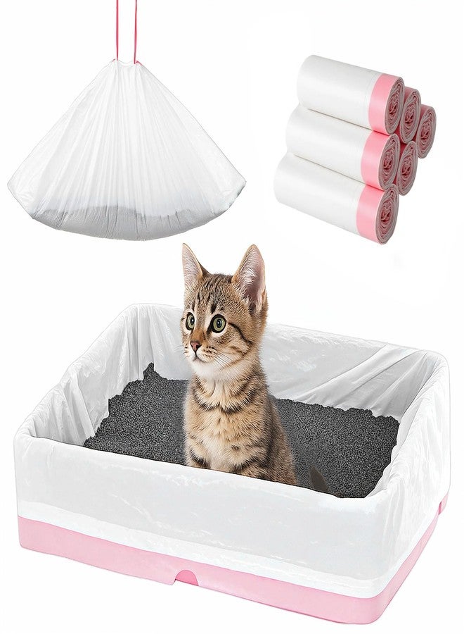BOHUIZ 60 Count Litter Box Liners, Jumbo 36 x 18 Inches Drawstring Cat Litter Bags for Standard Litter Box, Jumbo Extra Thick Leak Proof Disposable Litter Bags Box Liners for Cat Pet Waste Litter Box - Image 1
